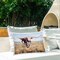 Rustic Longhorn Portrait Outdoor Printed Pillow Design by Kathy Winkler, 14 x 7 x 20